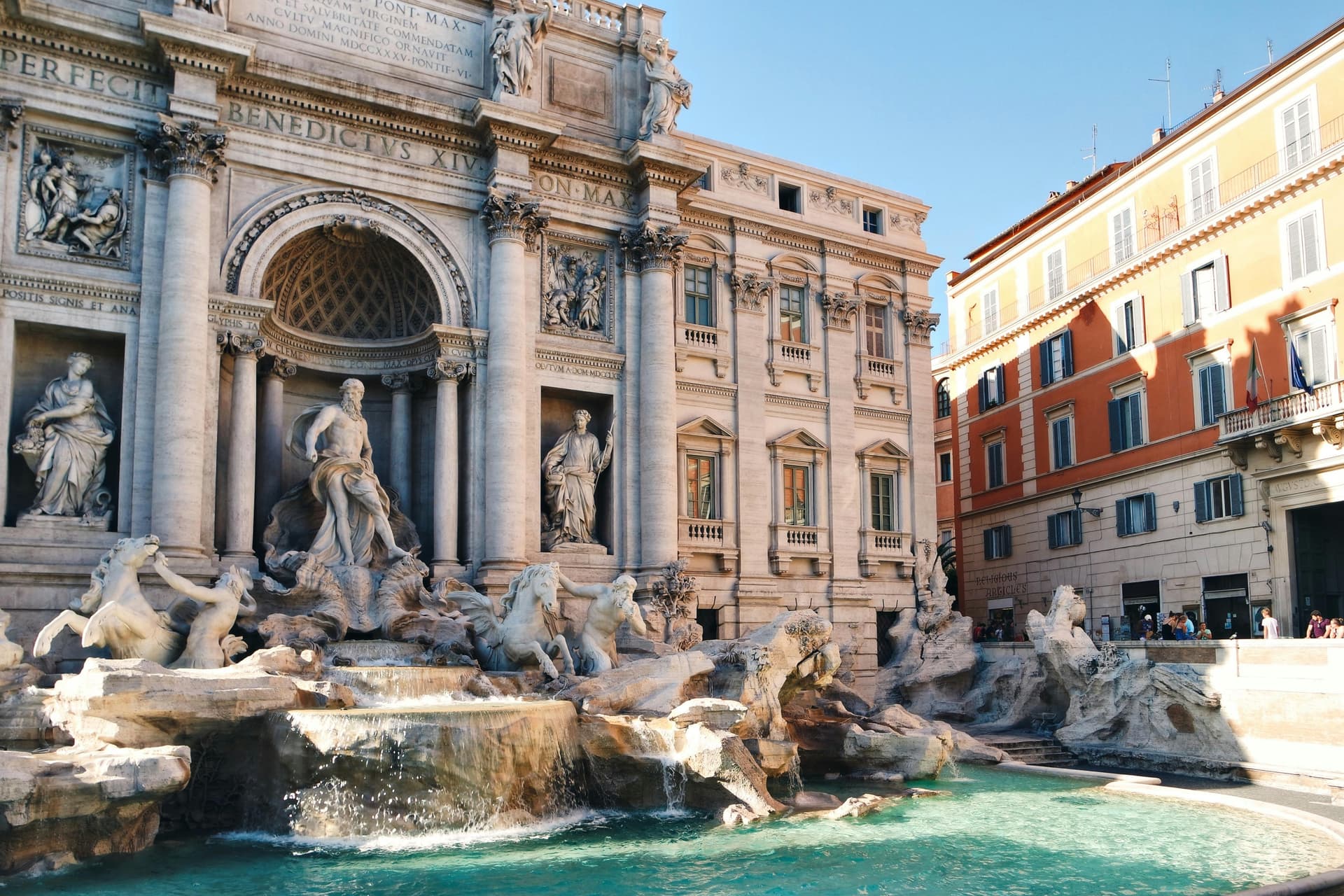 The Piazza di Trevi in Rome